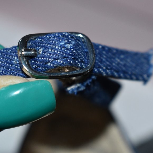 Denim Makemba Block Heel Sandals - Picture 6 of 7